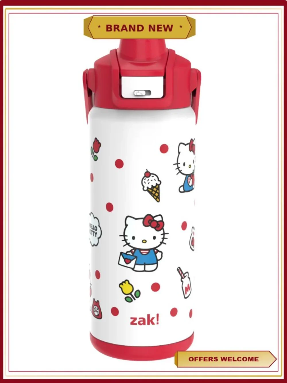 20oz Stainless Steel Vacuum Insulated Kids Water Bottle with Locking Spout